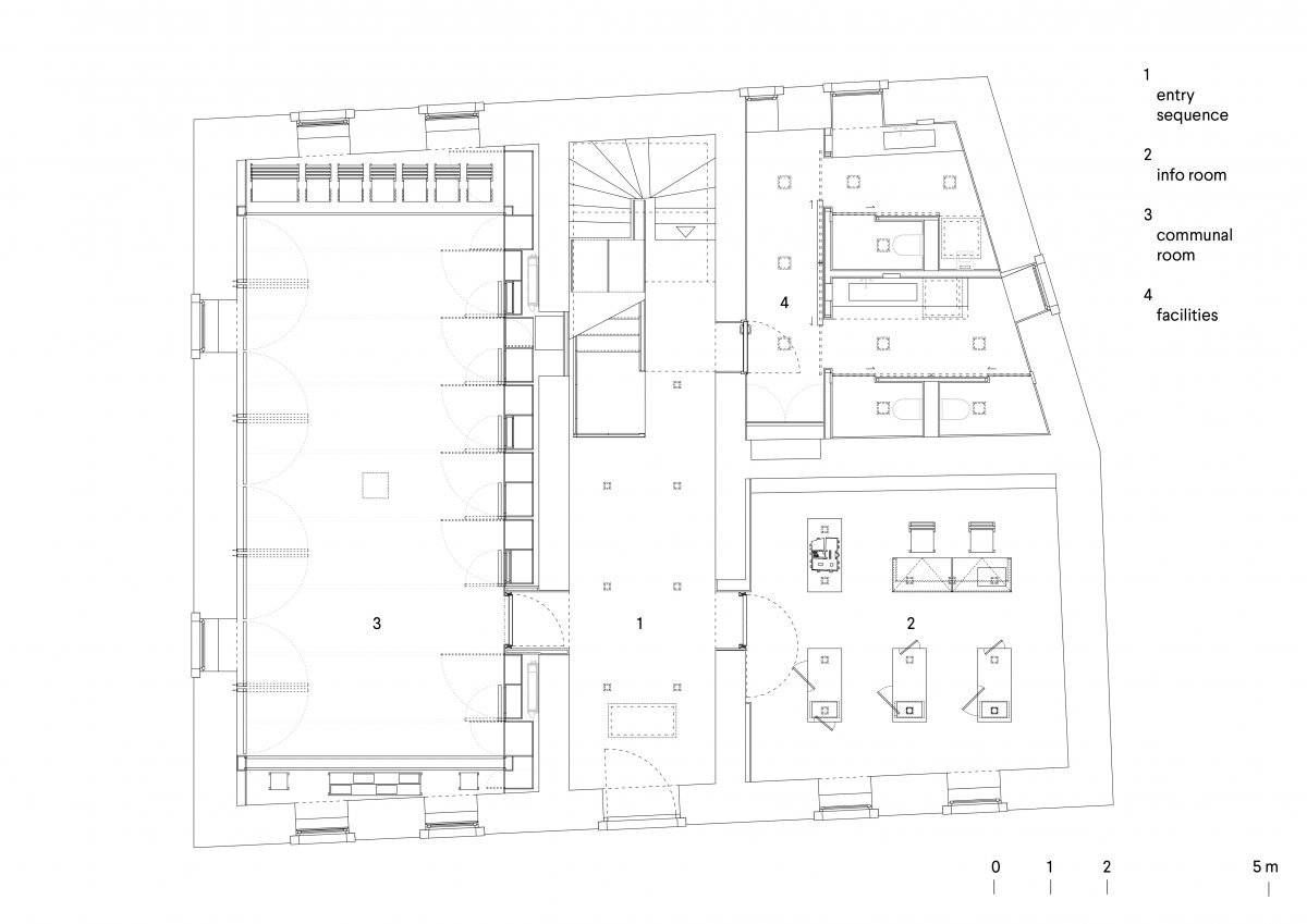 Ground floor plan - communal room