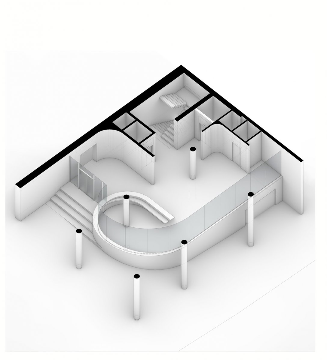 Resavska 31 lobby axonometric view