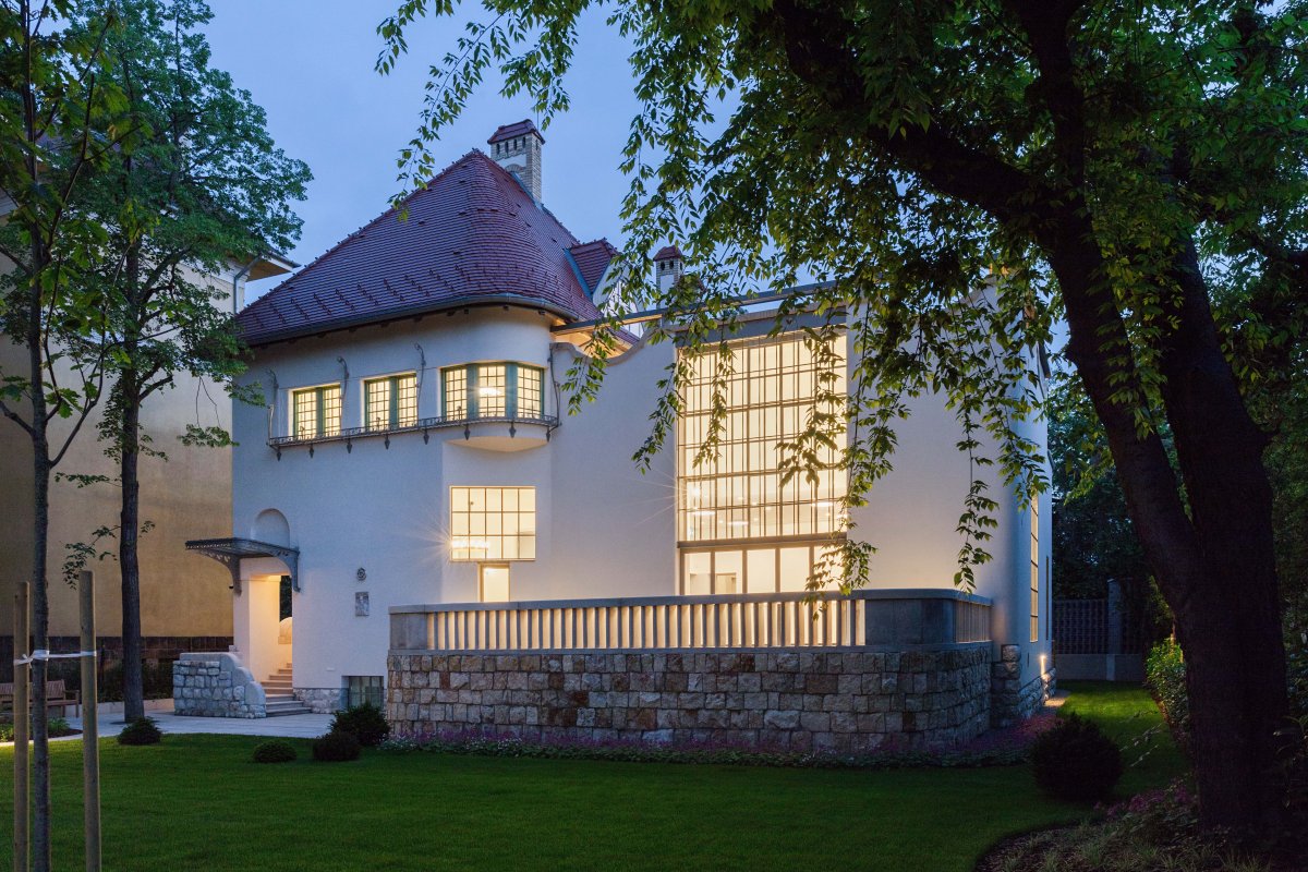 Front facade night view