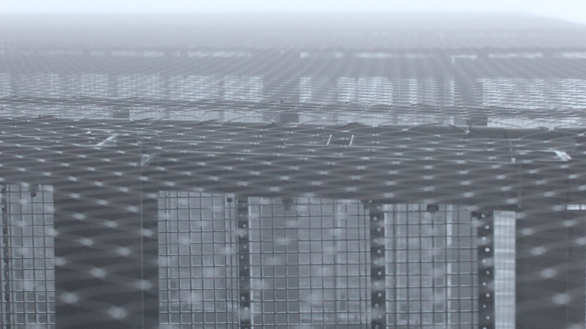 steel materials, the mesh and the stairs