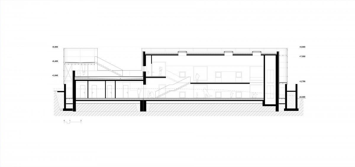 longitudinal section C-C